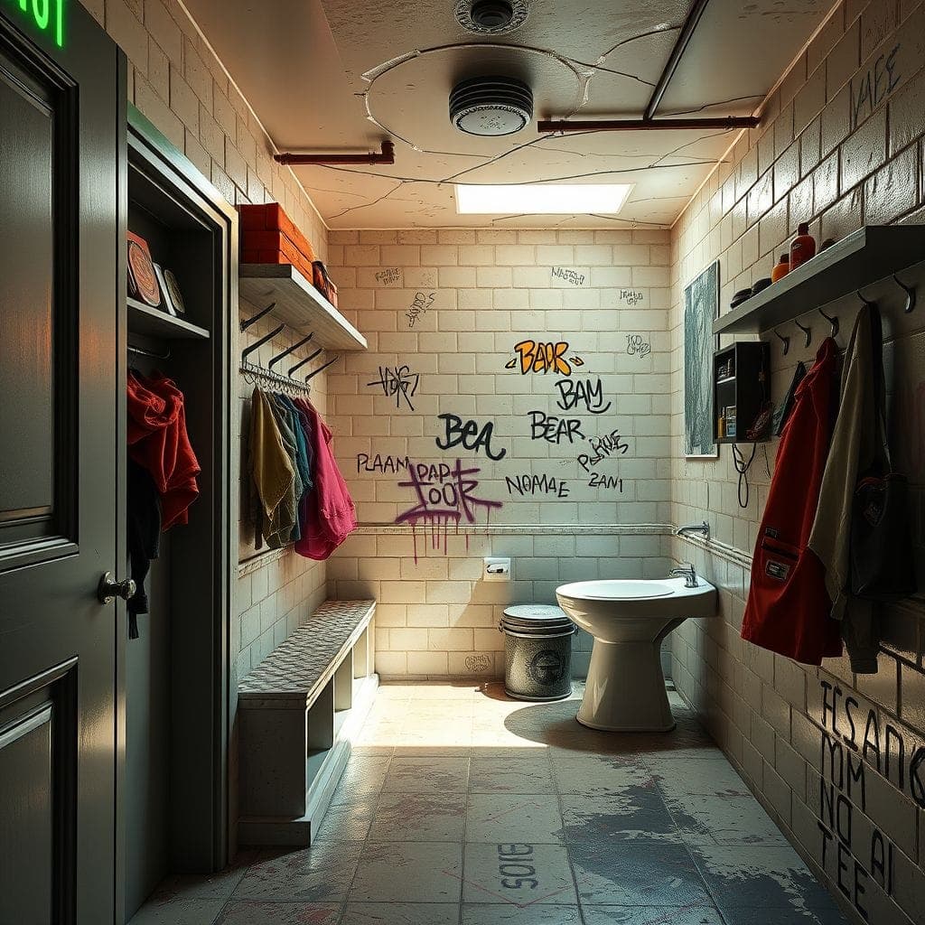Cyberpunk Mudroom design example 4