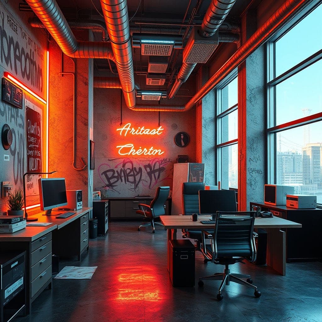 Cyberpunk Office design example 1