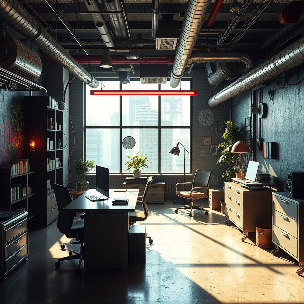 Cyberpunk Office design example 3