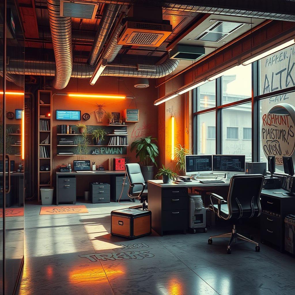 Cyberpunk Office design example 4