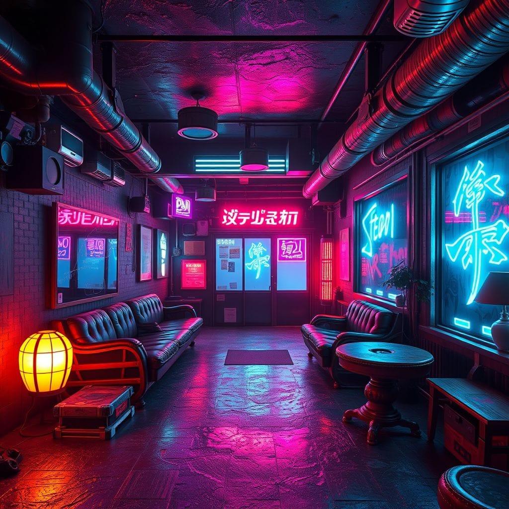 Cyberpunk Onsen design example 1