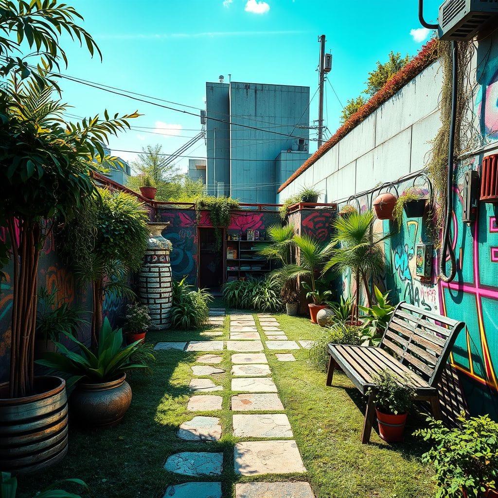 Cyberpunk Outdoor Garden design example 3