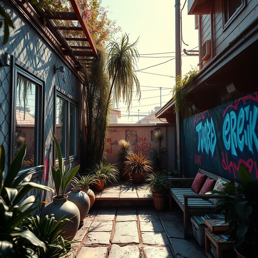 Cyberpunk Outdoor Garden design example 4