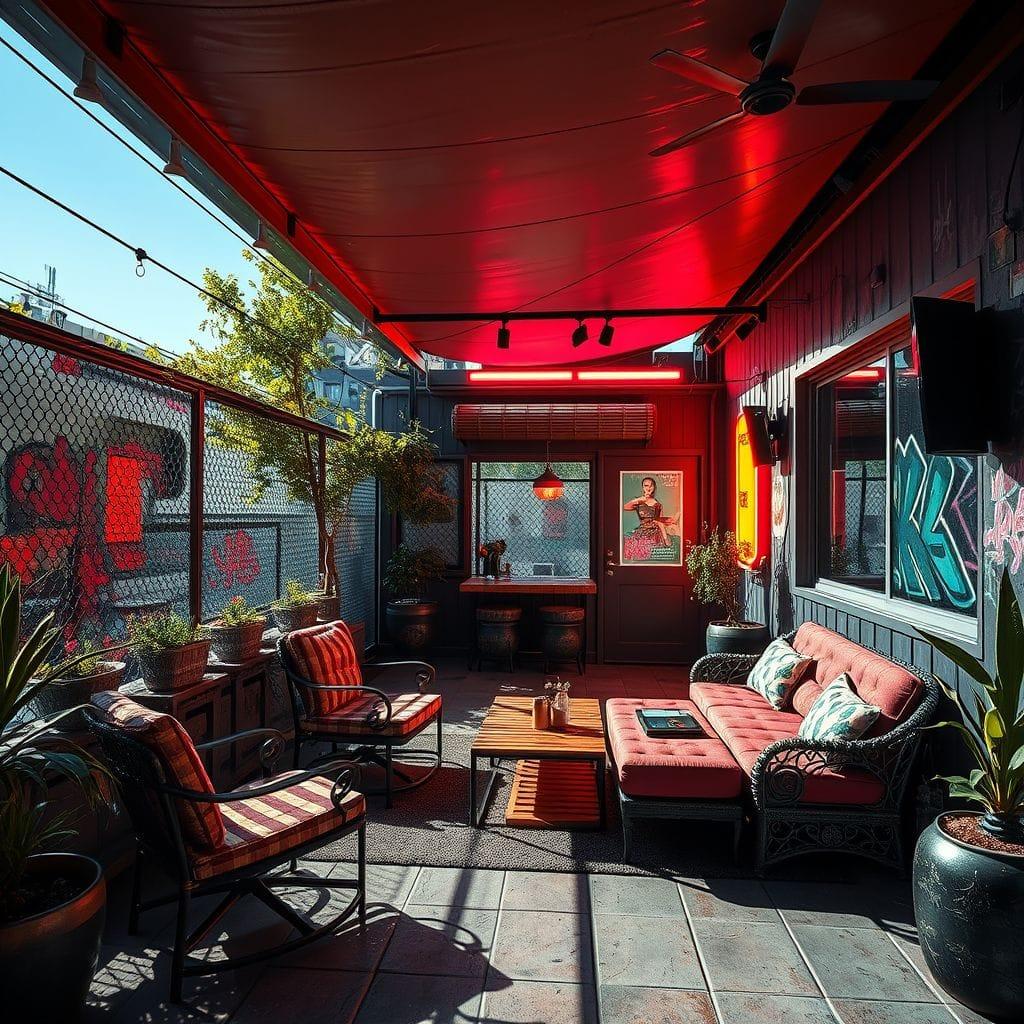 Cyberpunk Outdoor Patio design example 1