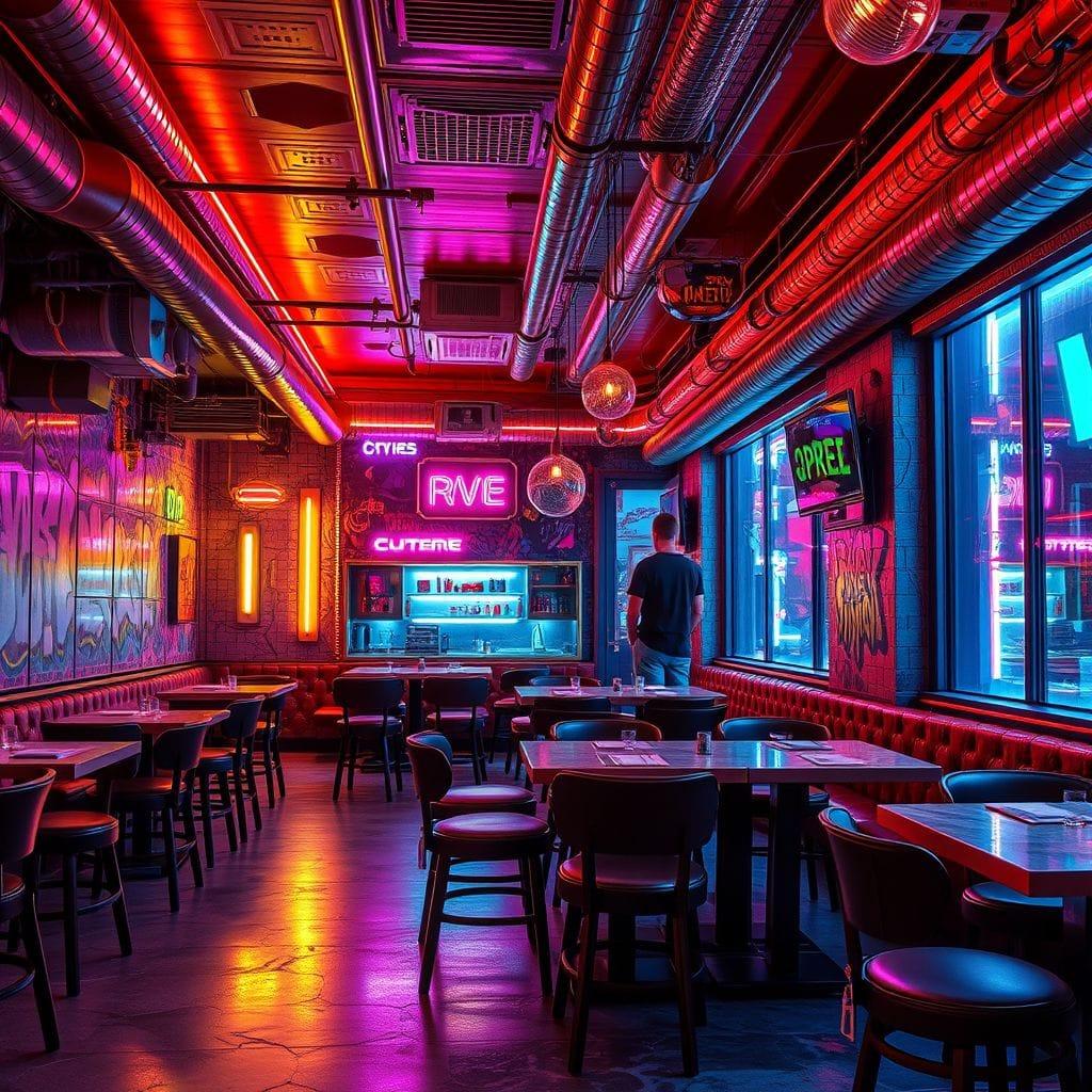 Cyberpunk Restaurant design example 3