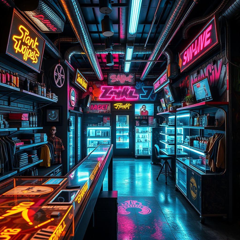 Cyberpunk Store design example 1