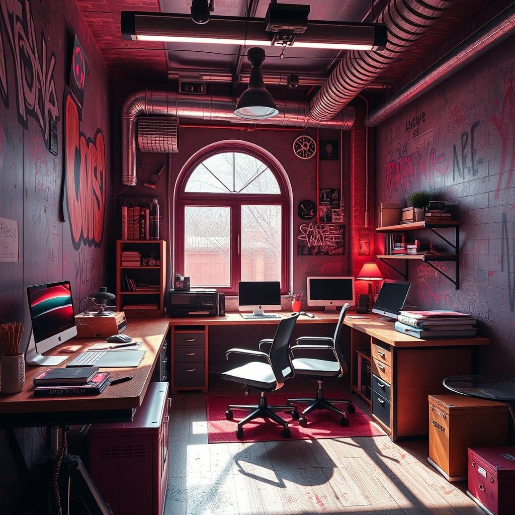 Cyberpunk Study Room design example 1
