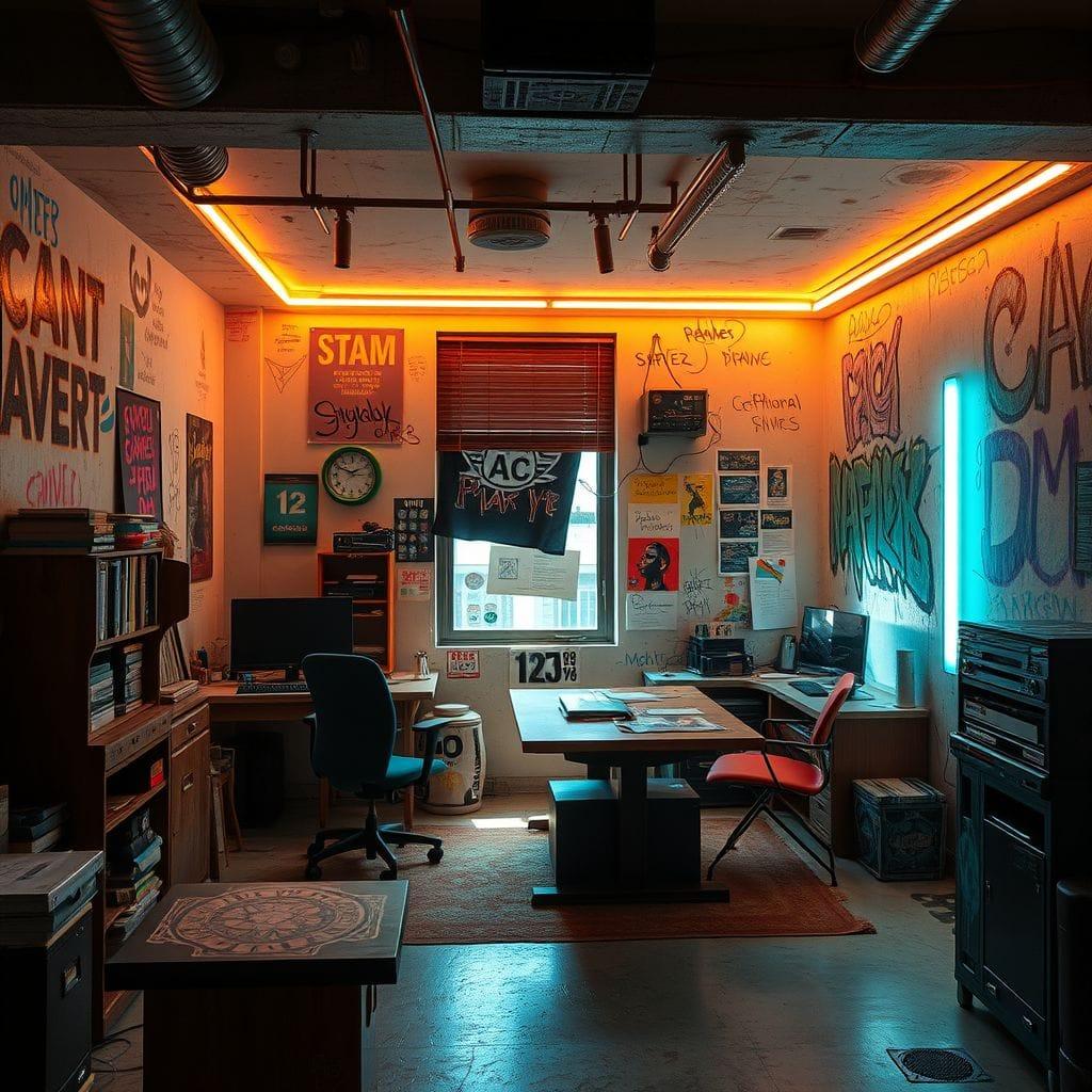 Cyberpunk Study Room design example 2