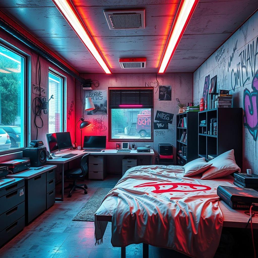 Cyberpunk Study Room design example 4