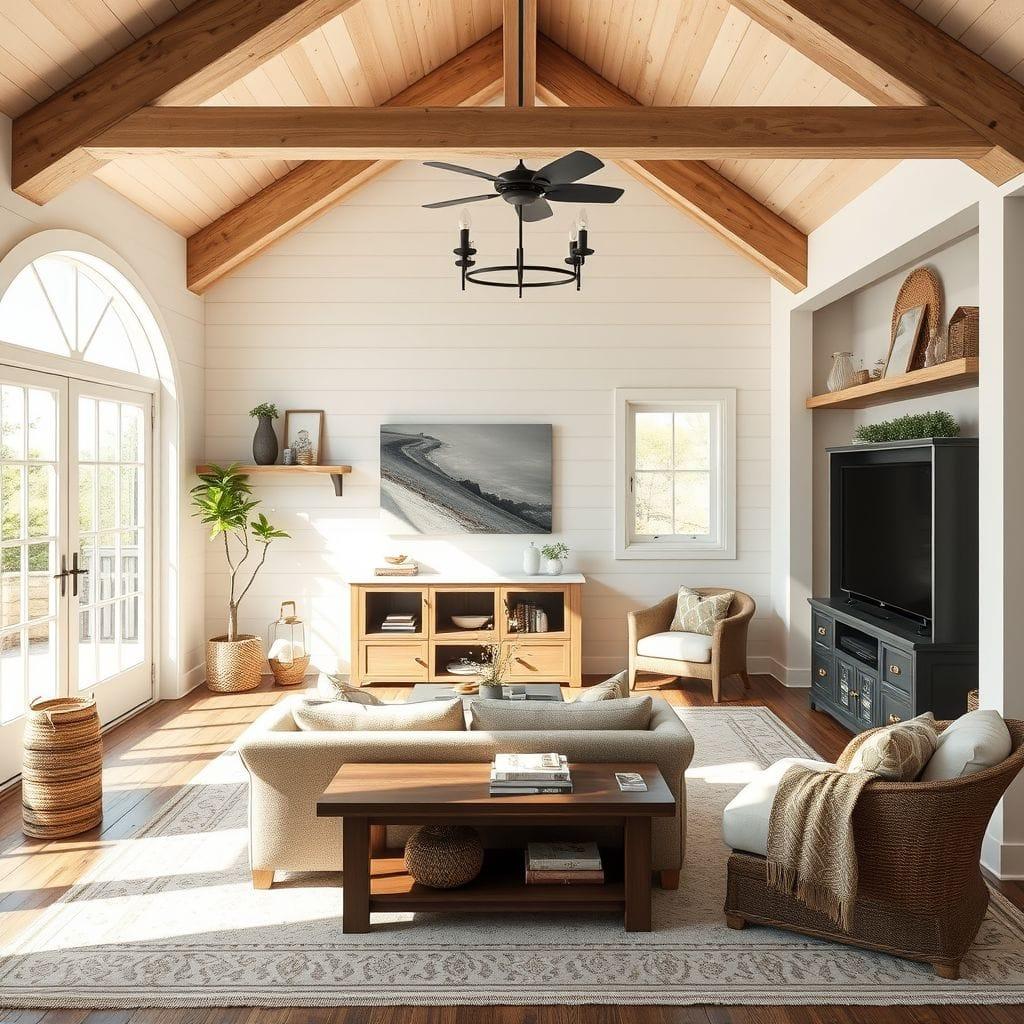 Farmhouse Entertainment Room design example 1