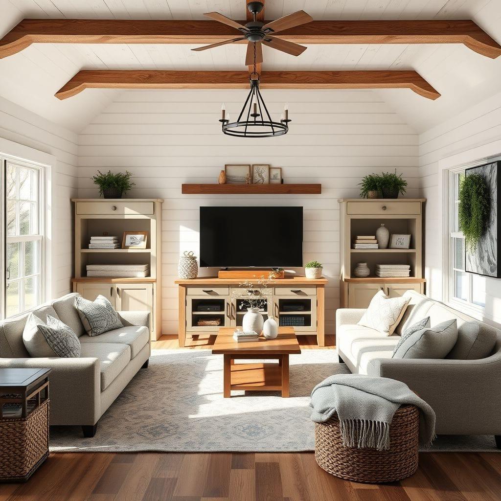 Farmhouse Entertainment Room design example 2
