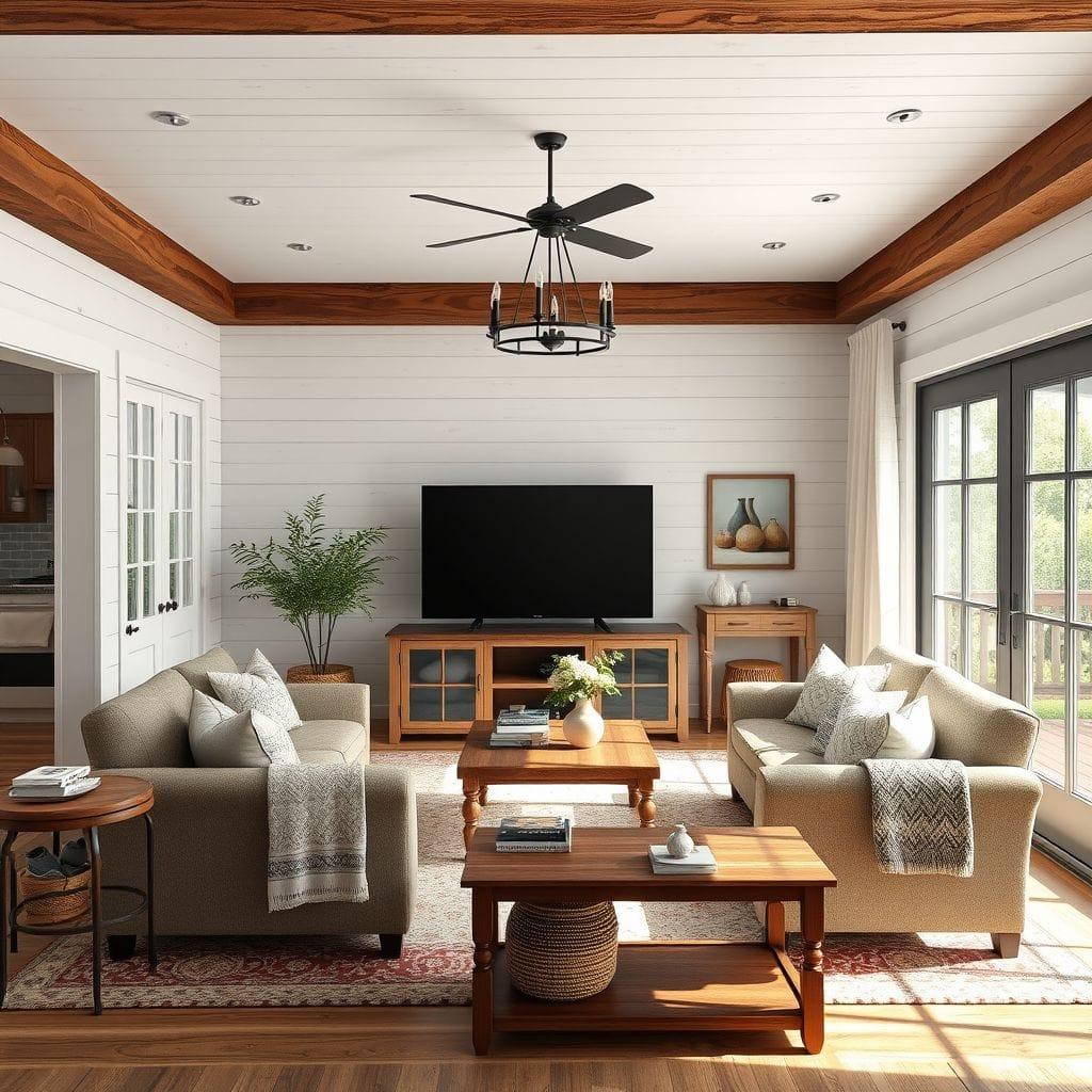Farmhouse Entertainment Room design example 3