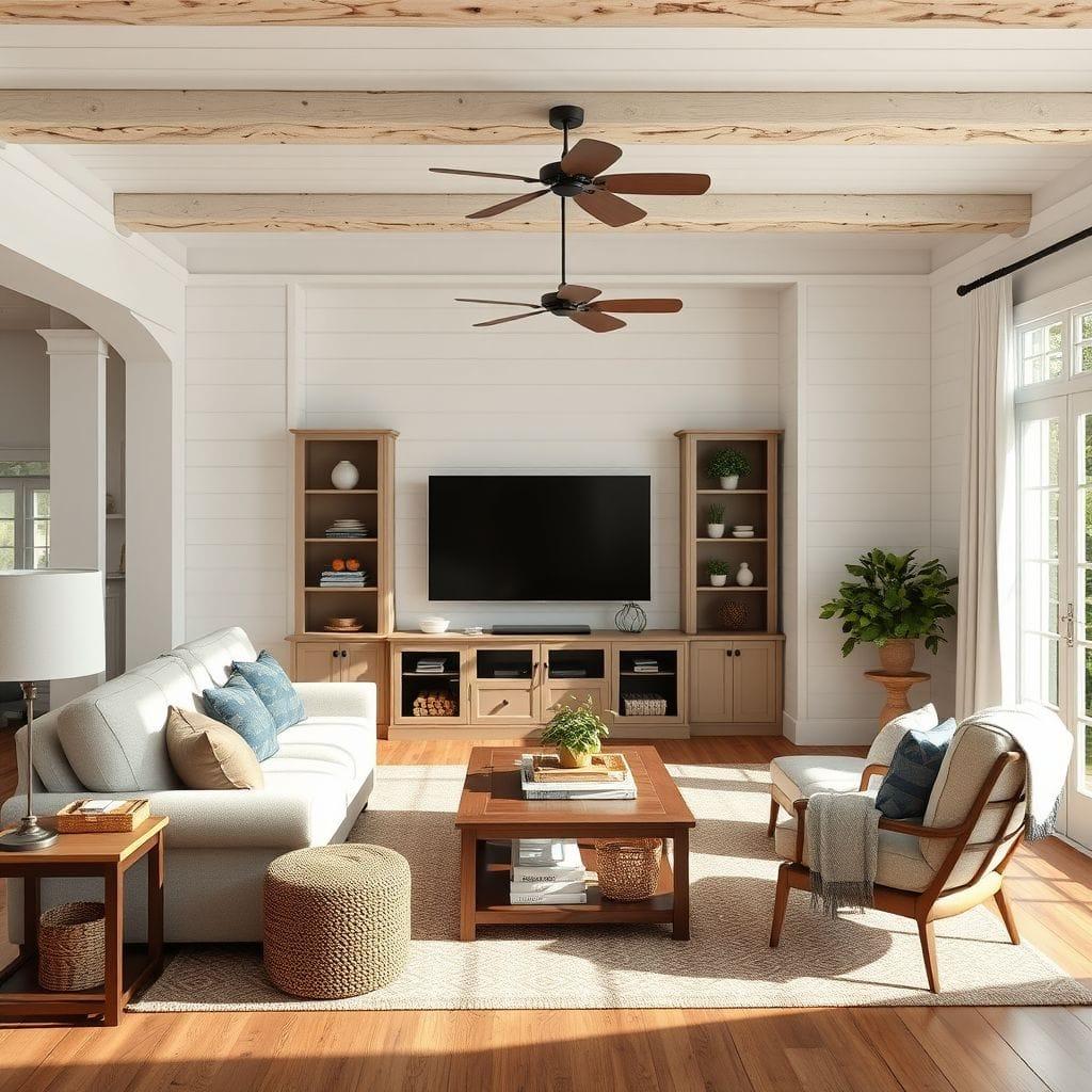 Farmhouse Entertainment Room design example 4