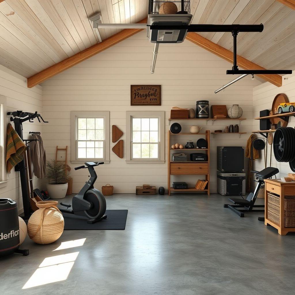 Farmhouse Garage Gym design example 4