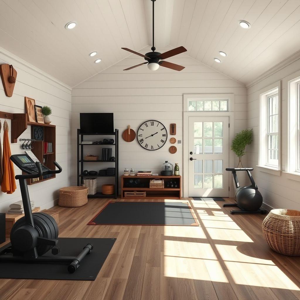 Farmhouse Home Gym design example 3