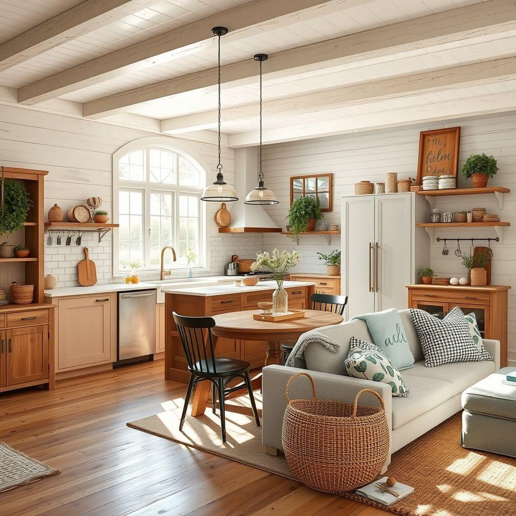 Farmhouse Kitchen Living Combo design example 3