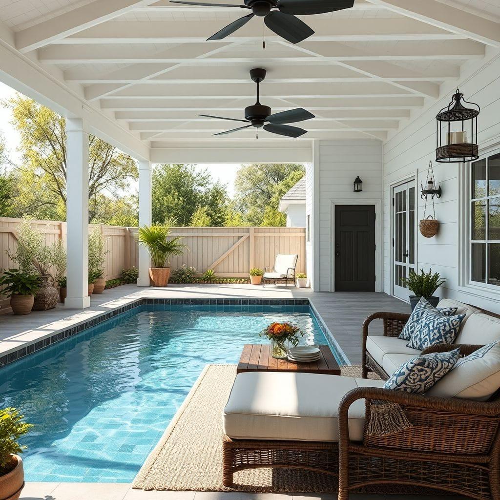 Farmhouse Outdoor Pool Area design example 2