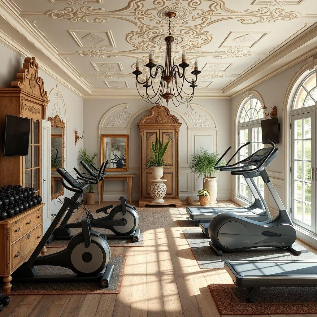 French Country Home Gym design example 2