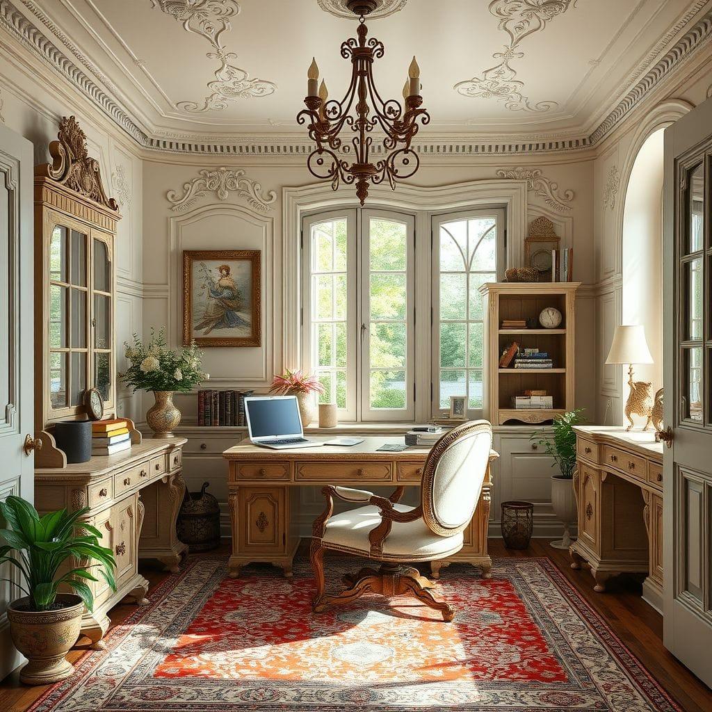 French Country Home Office design example 1