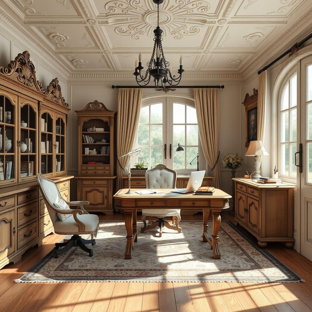 French Country Home Office design example 3