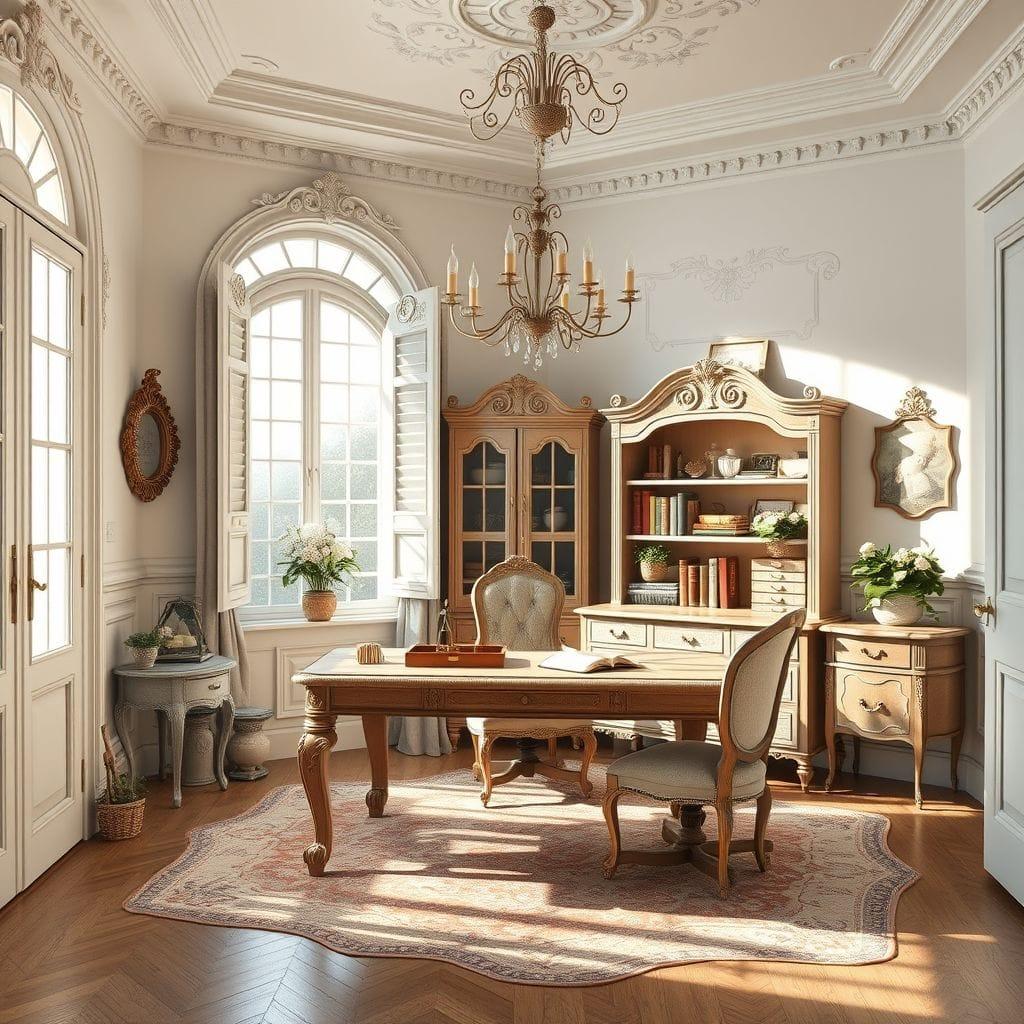 French Country Home Office design example 4