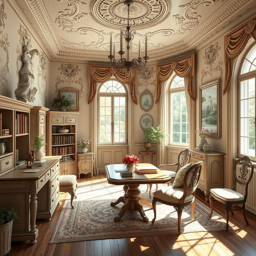 French Country Study Room design example 1