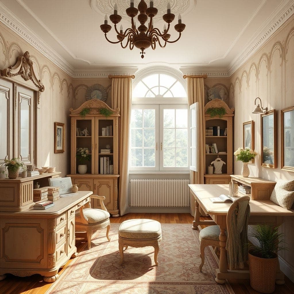 French Country Study Room design example 3