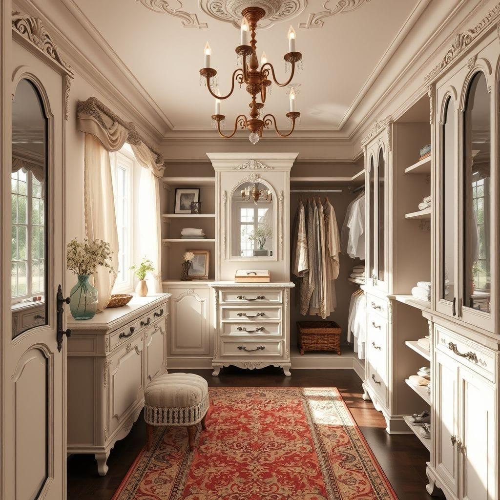 French Country Walk-in Closet design example 3