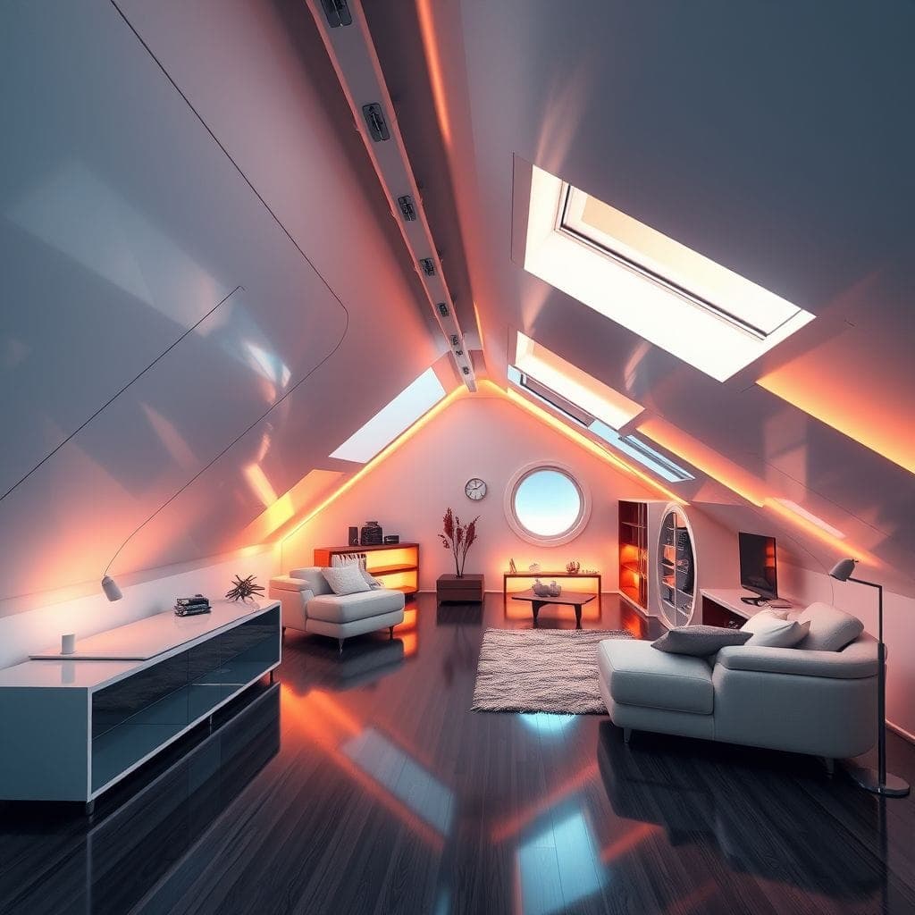 Futuristic Attic design example 3