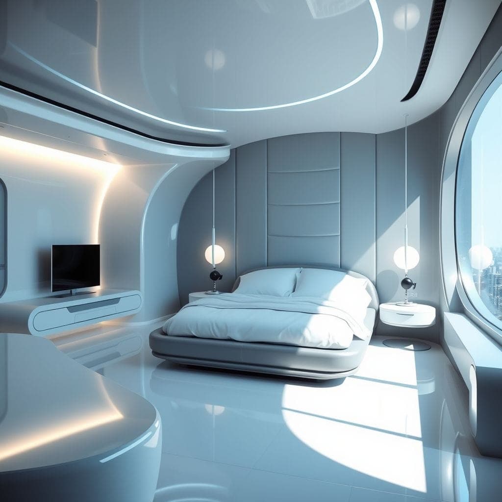 Futuristic Bedroom design example 3