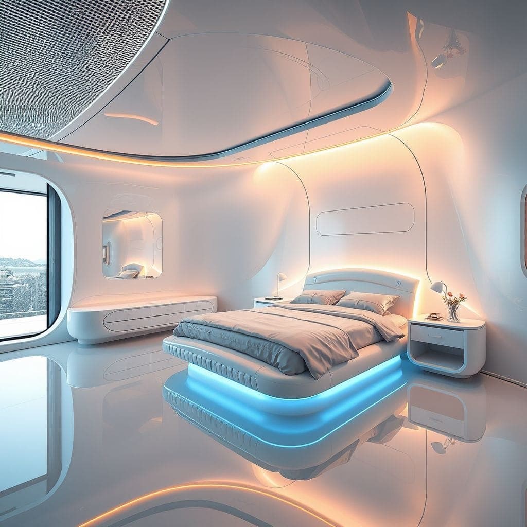 Futuristic Bedroom design example 4
