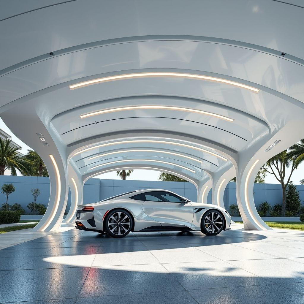 Futuristic Carport design example 3