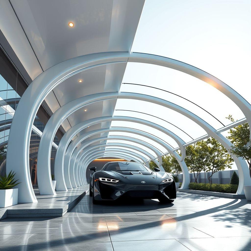 Futuristic Carport design example 4