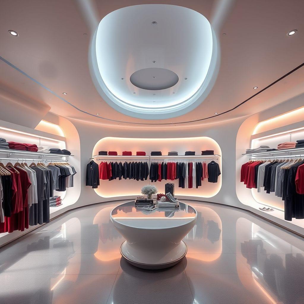 Futuristic Clothing Store design example 1