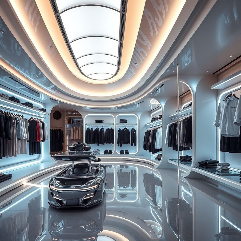 Futuristic Clothing Store design example 3