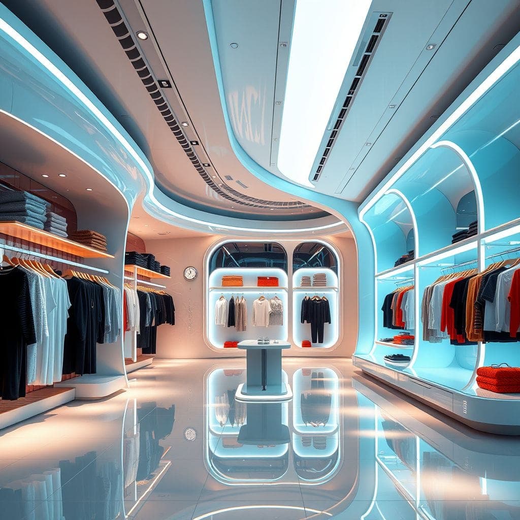 Futuristic Clothing Store design example 4