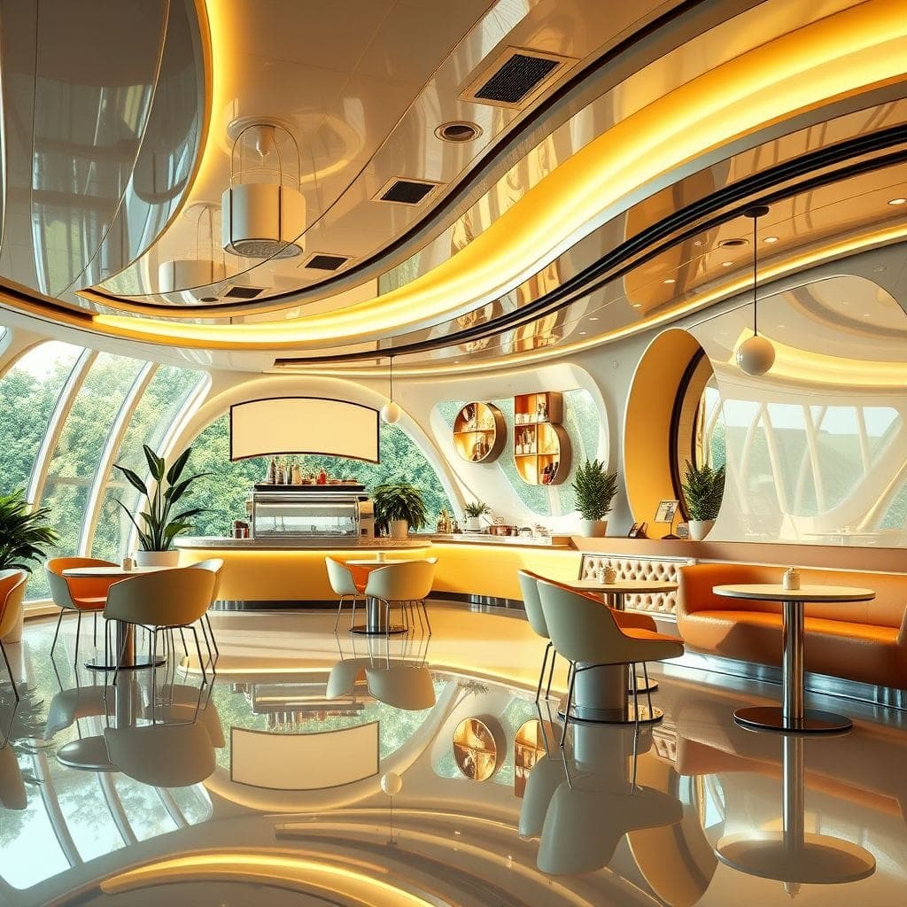 Futuristic Coffee Shop design example 2