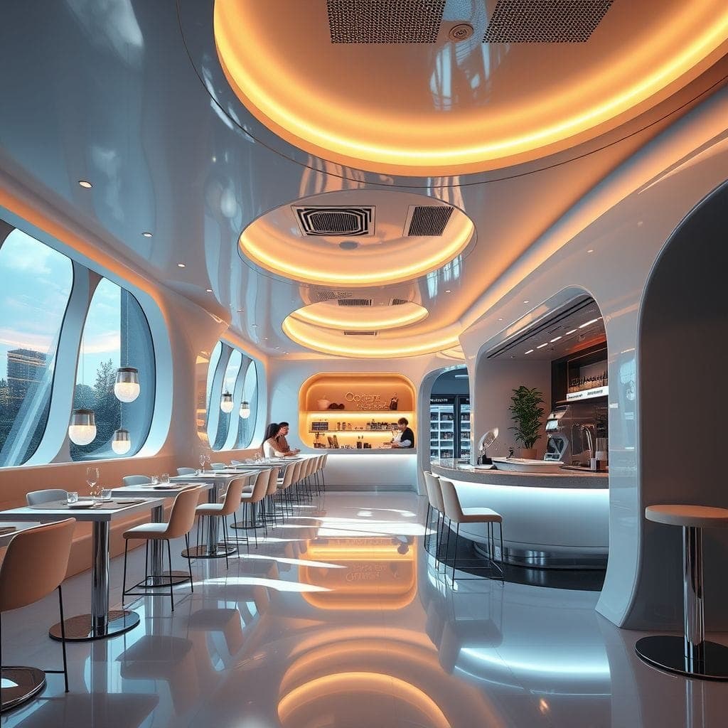 Futuristic Coffee Shop design example 4