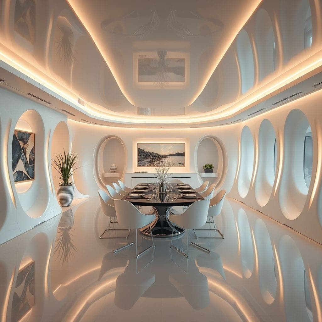 Futuristic Dining Room design example 4