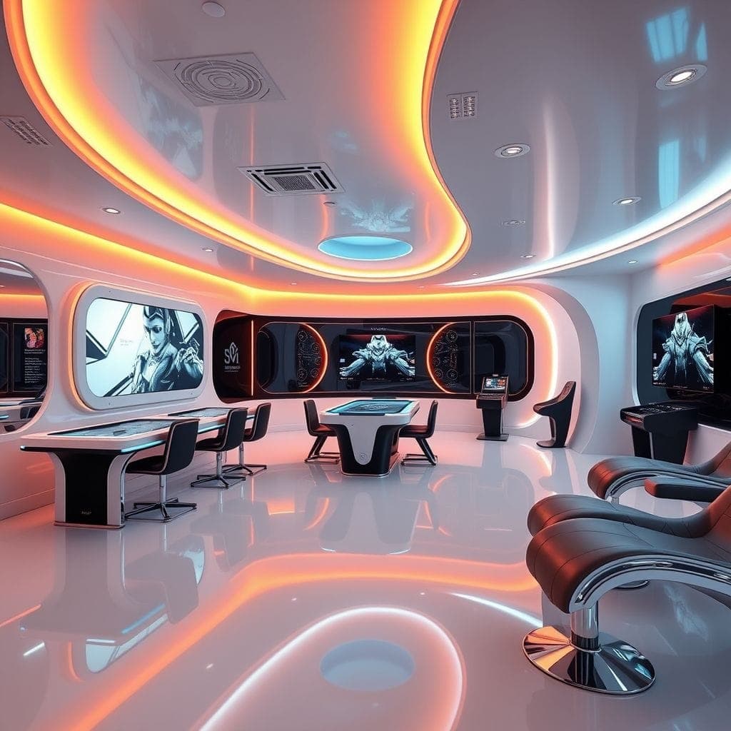 Futuristic Game Room design example 3
