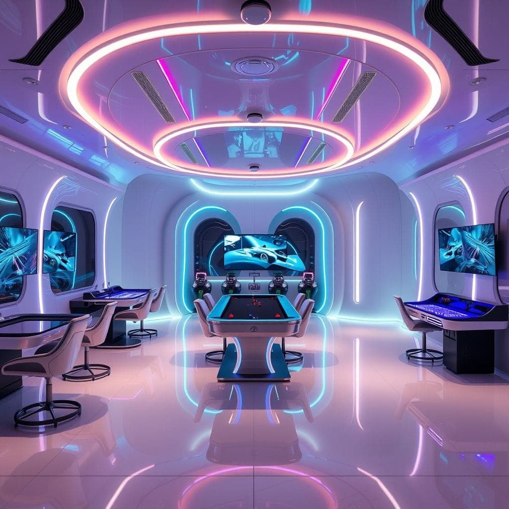 Futuristic Game Room design example 4