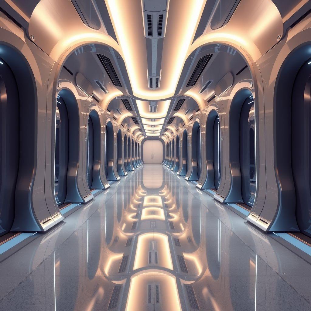 Futuristic Hallway design example 3
