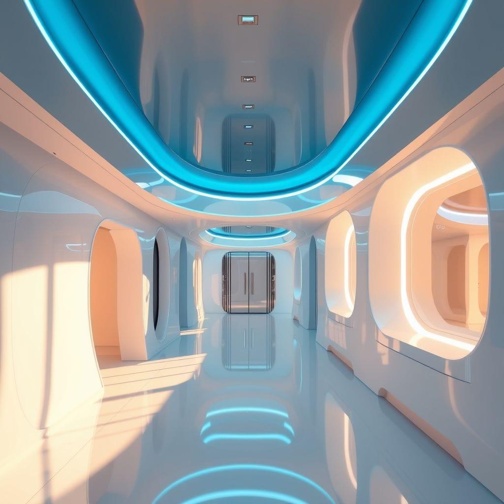 Futuristic Hallway design example 4