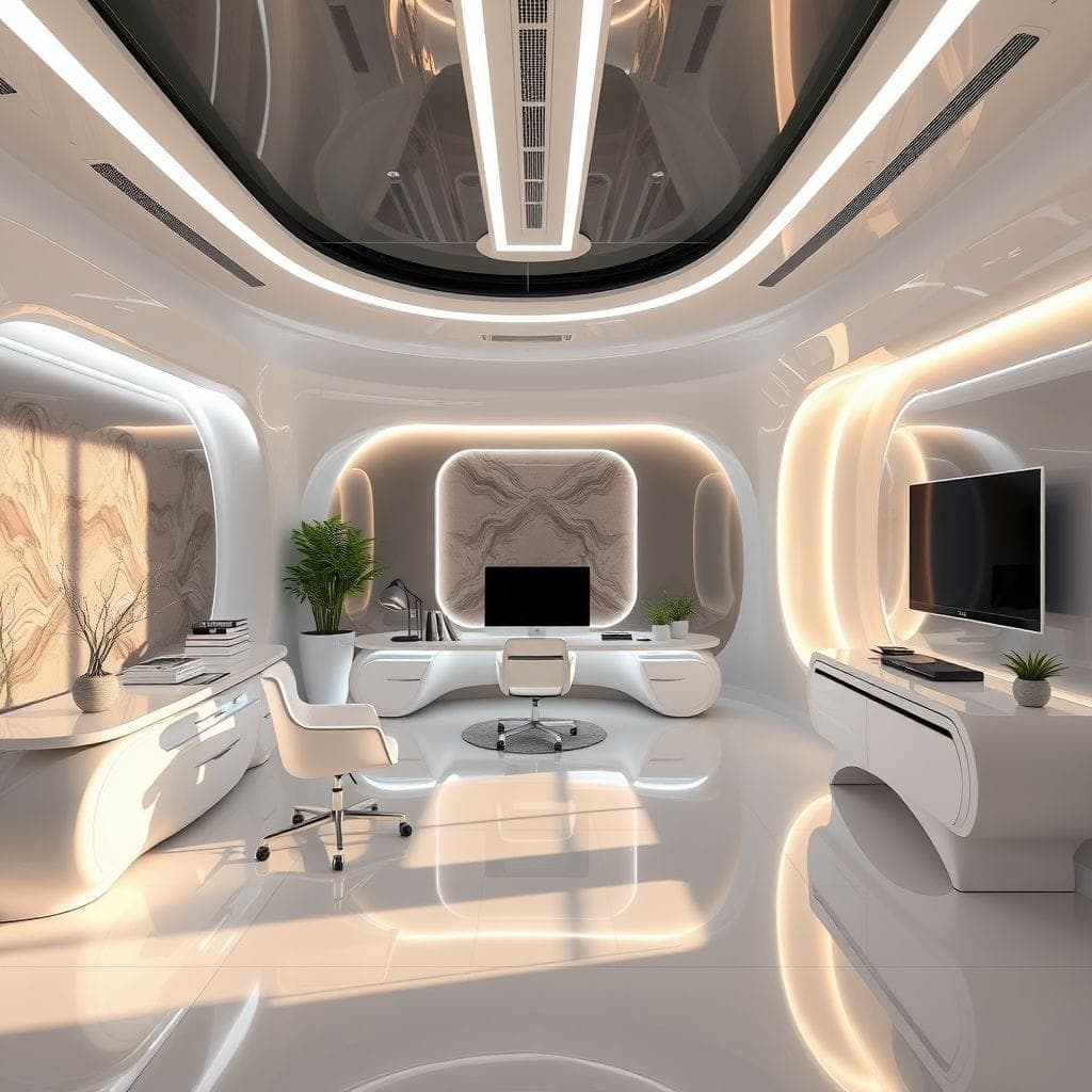 Futuristic Home Office design example 4