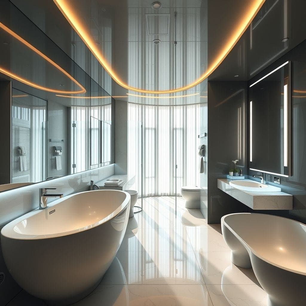 Futuristic Hotel Bathroom design example 1
