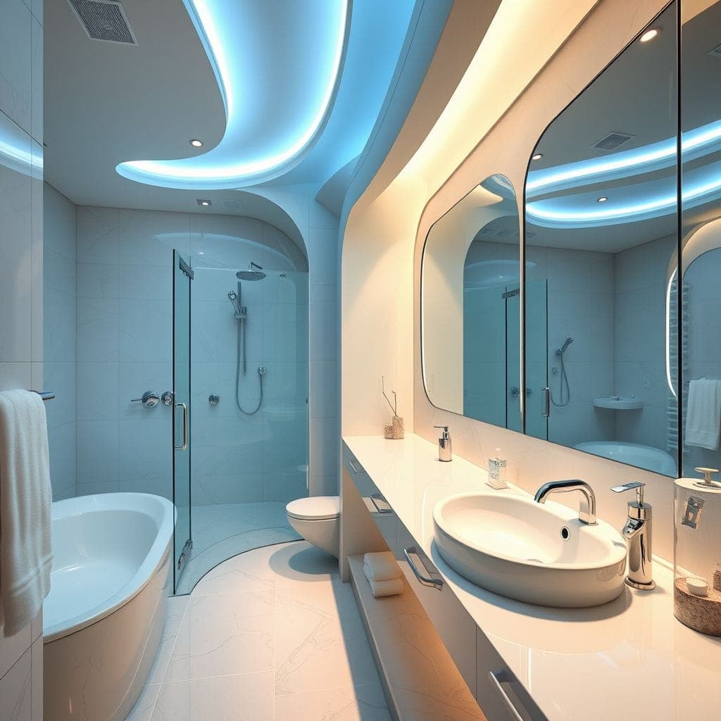 Futuristic Hotel Bathroom design example 3