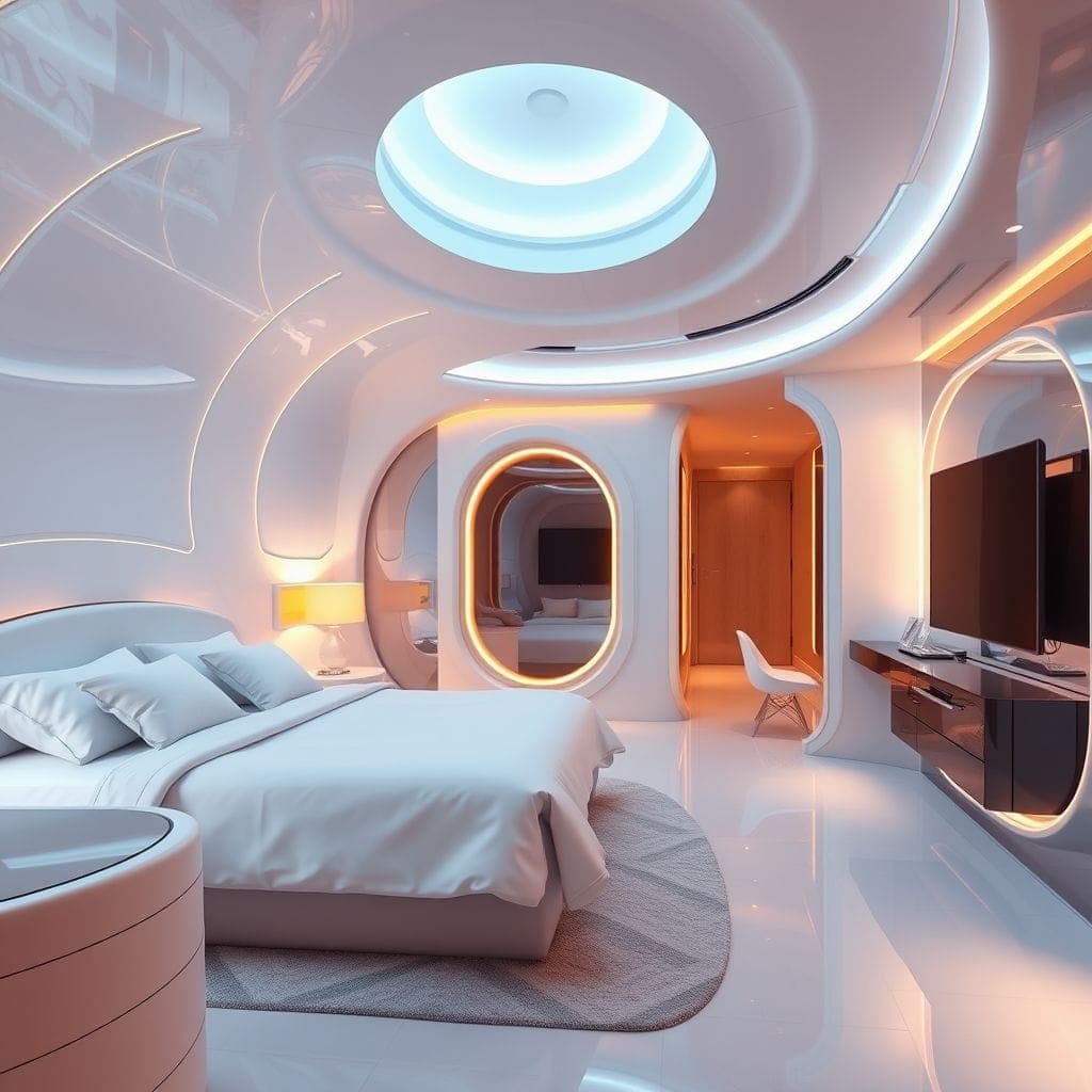 Futuristic Hotel Room design example 1