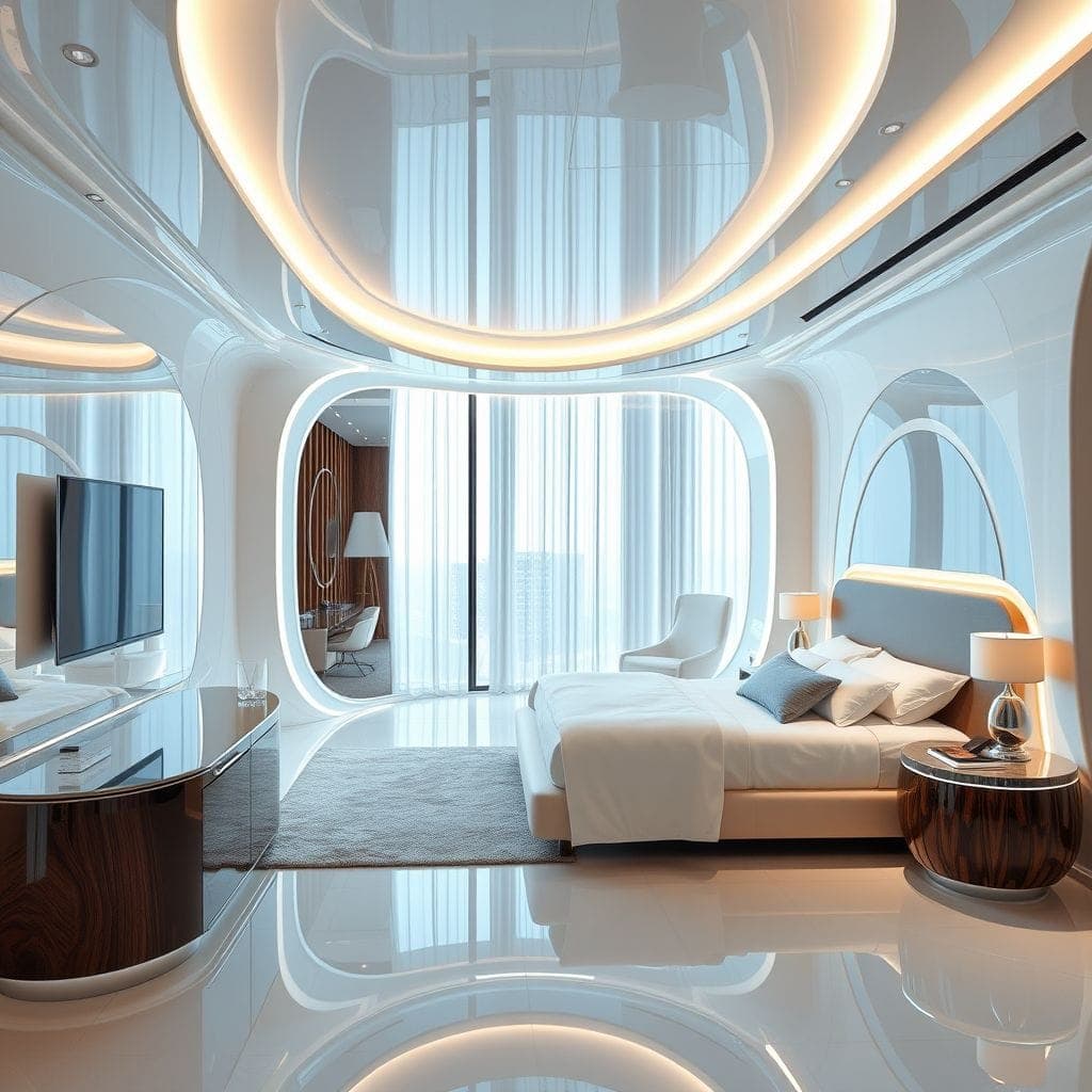 Futuristic Hotel Room design example 2