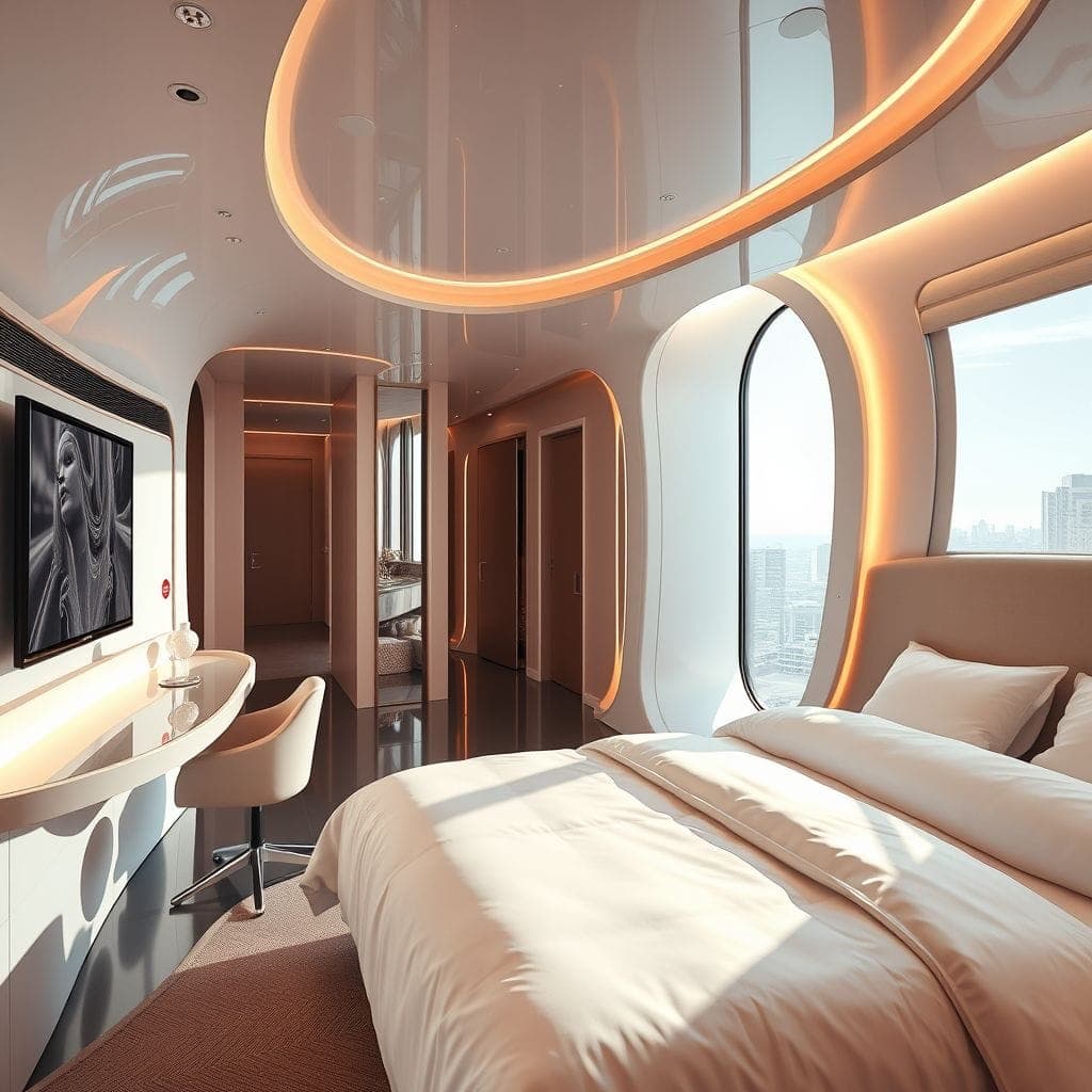 Futuristic Hotel Room design example 3