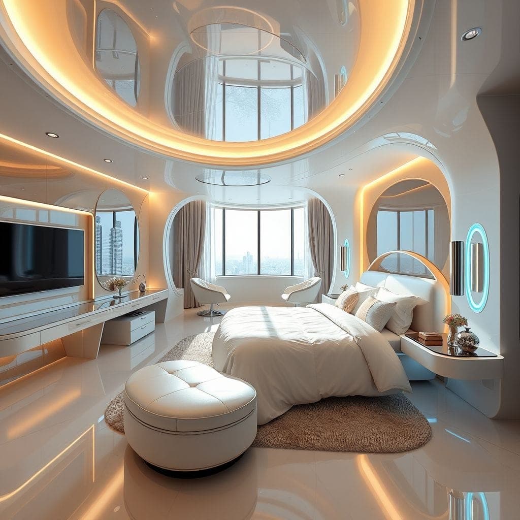 Futuristic Hotel Room design example 4